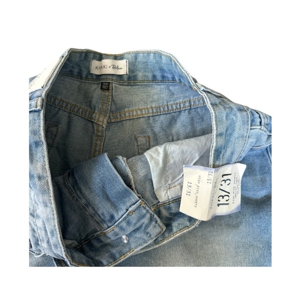 KHAKI + BluE Cut off Denim shorts with smileys! Size 13 | 31 - Picture 3 of 7